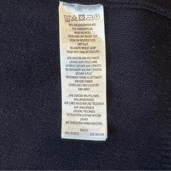 French Connection Blue Zip Up Sweater with Stand-Up Collar - Picture 3 of 3